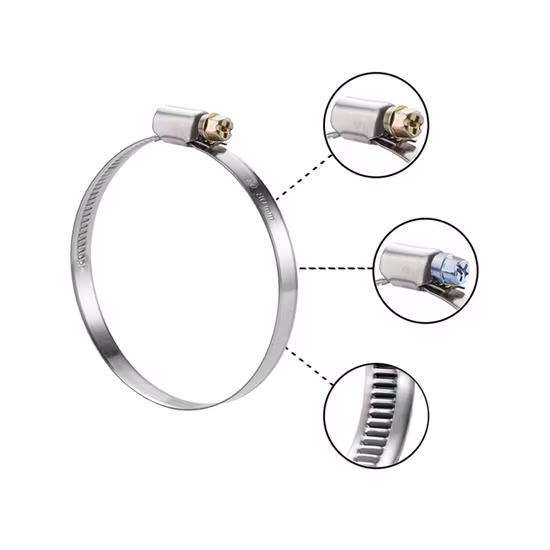 DIN3017 Шланговый хомут немецкого типа из оцинкованной или нержавеющей стали с шириной полосы 9 мм и 12 мм.